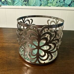 3 Wick Floral Metal Candle Holder